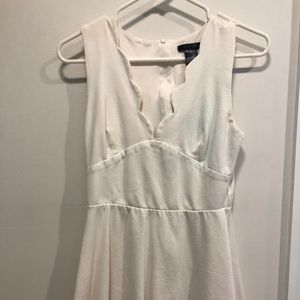 Aqua White Scalloped Mini Dress